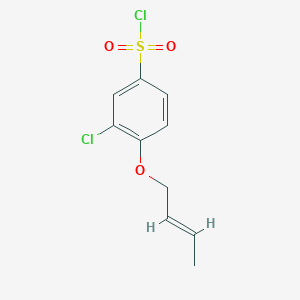 molecular formula C10H10Cl2O3S B15197937 4-(But-2-en-1-yloxy)-3-chlorobenzenesulfonyl chloride 