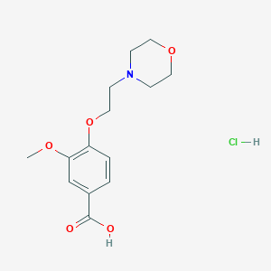 molecular formula C14H20ClNO5 B15197966 3-Methoxy-4-(2-morpholinoethoxy)benzoic acid hydrochloride 