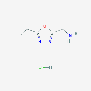 molecular formula C5H10ClN3O B1519797 (5-Ethyl-1,3,4-oxadiazol-2-yl)methanamine hydrochloride CAS No. 1158227-60-1