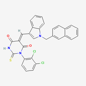 1-(2,3-Dichlorophenyl)-5-((1-(naphthalen-2-ylmethyl)-1H-indol-3-yl)methylene)-2-thioxodihydropyrimidine-4,6(1H,5H)-dione