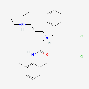 molecular formula C24H37Cl2N3O B15197989 2-(Benzyl(3-(diethylamino)propyl)amino)-2',6'-acetoxylidide dihydrochloride CAS No. 77966-75-7