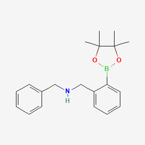 molecular formula C20H26BNO2 B1519802 N-苄基-1-(2-(4,4,5,5-四甲基-1,3,2-二氧杂硼烷-2-基)苯基)甲胺 CAS No. 1150271-53-6