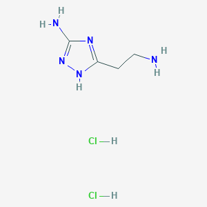molecular formula C4H11Cl2N5 B1519809 盐酸3-(2-氨基乙基)-1H-1,2,4-三唑-5-胺 CAS No. 99839-36-8