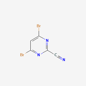 molecular formula C5HBr2N3 B15198126 4,6-Dibromo-2-Pyrimidinecarbonitrile 