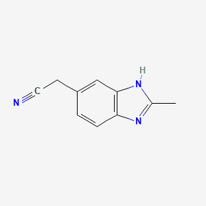 molecular formula C10H9N3 B15198131 2-(2-methyl-1H-benzo[d]imidazol-5-yl)acetonitrile 