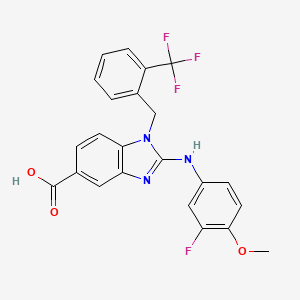 (2e)-2-(3-Fluoranyl-4-Methoxy-Phenyl)imino-1-[[2-(Trifluoromethyl)phenyl]methyl]-3h-Benzimidazole-5-Carboxylic Acid