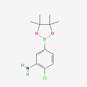 molecular formula C12H17BClNO2 B1519823 2-Chloro-5-(4,4,5,5-tetramethyl-1,3,2-dioxaborolan-2-yl)aniline CAS No. 850567-56-5