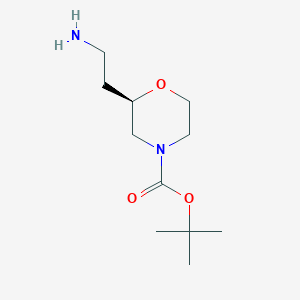 molecular formula C11H22N2O3 B15198264 tert-Butyl (R)-2-(2-aminoethyl)morpholine-4-carboxylate 