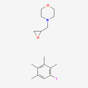 1-Iodo-2,3,4,5-tetramethylbenzene;4-(oxiran-2-ylmethyl)morpholine