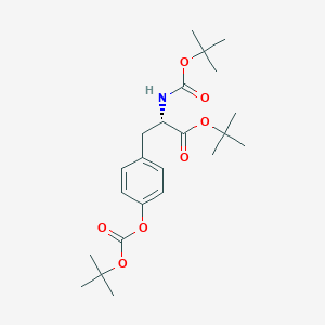 molecular formula C23H35NO7 B15198344 (S)-tert-Butyl 2-((tert-butoxycarbonyl)amino)-3-(4-((tert-butoxycarbonyl)oxy)phenyl)propanoate 