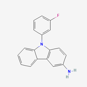 molecular formula C18H13FN2 B15198363 9-(3-Fluorophenyl)-9H-carbazol-3-amine 