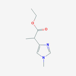 molecular formula C9H14N2O2 B15198368 Ethyl 2-(1-methyl-1H-imidazol-4-yl)propanoate 