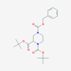 molecular formula C22H32N2O6 B15198383 4-Benzyl 1,2-di-tert-butyl piperazine-1,2,4-tricarboxylate 