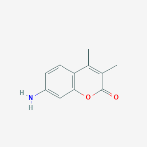 molecular formula C11H11NO2 B15198407 7-Amino-3,4-dimethyl-2H-chromen-2-one 