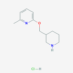 molecular formula C12H19ClN2O B15198452 2-Methyl-6-(piperidin-3-ylmethoxy)pyridine hydrochloride 