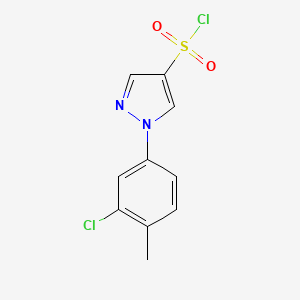 molecular formula C10H8Cl2N2O2S B15198457 1-(3-Chloro-4-methylphenyl)-1H-pyrazole-4-sulfonyl chloride 