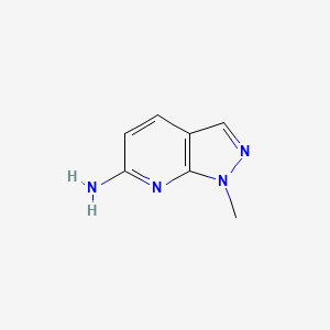 molecular formula C7H8N4 B15198465 1-Methyl-1H-pyrazolo[3,4-b]pyridin-6-amine 