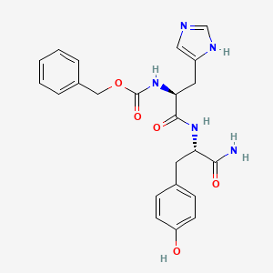 Benzyl ((S)-1-(((S)-1-amino-3-(4-hydroxyphenyl)-1-oxopropan-2-yl)amino)-3-(1H-imidazol-4-yl)-1-oxopropan-2-yl)carbamate