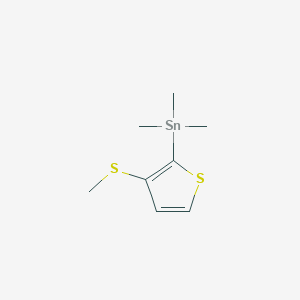 molecular formula C8H14S2Sn B15198498 Stannane, trimethyl[3-(methylthio)-2-thienyl]- CAS No. 163015-15-4