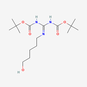 molecular formula C16H31N3O5 B15198562 C,C'-Bis(1,1-dimethylethyl) N,N'-[(3-hydroxypentyl)carbonimidoyl]bis[carbamate] 