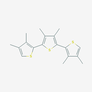 molecular formula C18H20S3 B15198575 2,5-Bis(3,4-dimethylthiophen-2-yl)-3,4-dimethylthiophene 