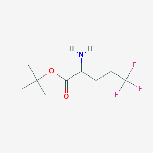 molecular formula C9H16F3NO2 B15198578 Tert-butyl 2-amino-5,5,5-trifluoropentanoate 