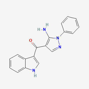molecular formula C18H14N4O B1519860 (5-氨基-1-苯基-1H-吡唑-4-基)(1H-吲哚-3-基)甲苯酮 CAS No. 1015939-70-4