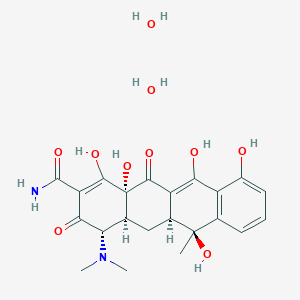 molecular formula C22H28N2O10 B15198603 (4S,4AS,5aS,6S,12aS)-4-(dimethylamino)-3,6,10,12,12a-pentahydroxy-6-methyl-1,11-dioxo-1,4,4a,5,5a,6,11,12a-octahydrotetracene-2-carboxamide dihydrate 