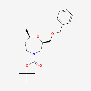 molecular formula C19H29NO4 B15198613 tert-Butyl (2R,7R)-2-((benzyloxy)methyl)-7-methyl-1,4-oxazepane-4-carboxylate 