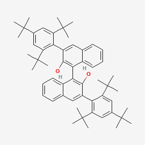 molecular formula C56H70O2 B15198649 3,3'-Bis(2,4,6-tri-tert-butylphenyl)-[1,1'-binaphthalene]-2,2'-diol 