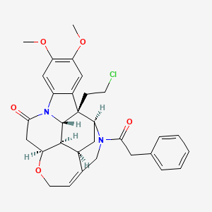 molecular formula C31H33ClN2O5 B15198664 (1R,2S,3R,13S,20S,22R)-3-(2-chloroethyl)-6,7-dimethoxy-19-(2-phenylacetyl)-14-oxa-10,19-diazahexacyclo[11.9.0.02,10.03,20.04,9.017,22]docosa-4,6,8,16-tetraen-11-one 