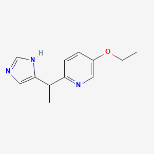 molecular formula C12H15N3O B15198665 2-(1-(1H-Imidazol-5-yl)ethyl)-5-ethoxypyridine 