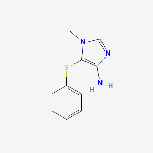 molecular formula C10H11N3S B15198682 1-Methyl-5-(phenylthio)-1H-imidazol-4-amine 