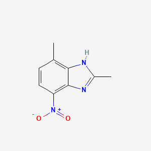 molecular formula C9H9N3O2 B15198708 2,4-dimethyl-7-nitro-1H-benzimidazole CAS No. 23291-70-5