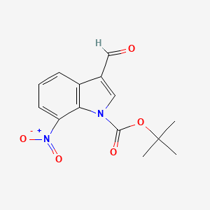 molecular formula C14H14N2O5 B1519871 3-甲酰基-7-硝基-1H-吲哚-1-甲酸叔丁酯 CAS No. 914348-97-3