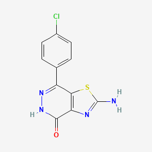 molecular formula C11H7ClN4OS B1519873 2-氨基-7-(4-氯苯基)[1,3]噻唑并[4,5-d]嘧啶-4(5H)-酮 CAS No. 941868-66-2