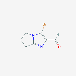 molecular formula C7H7BrN2O B15198730 3-Bromo-6,7-dihydro-5H-pyrrolo[1,2-a]imidazole-2-carbaldehyde 