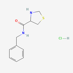 molecular formula C11H15ClN2OS B1519878 N-benzyl-1,3-thiazolidine-4-carboxamide hydrochloride CAS No. 1078162-99-8