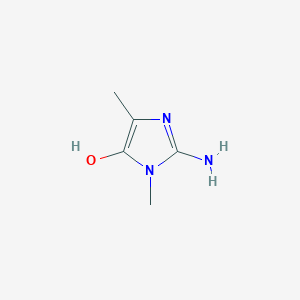 molecular formula C5H9N3O B15198783 2-Amino-1,4-dimethyl-1H-imidazol-5-ol 