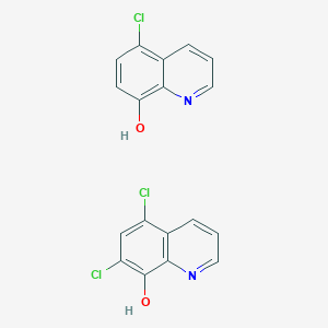 molecular formula C18H11Cl3N2O2 B15198811 5-Chloroquinolin-8-ol;5,7-dichloroquinolin-8-ol 