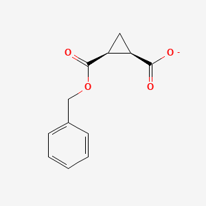 molecular formula C12H11O4- B15198819 (1R,2S)-2-((Benzyloxy)carbonyl)cyclopropane-1-carboxylate 