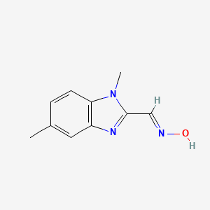 molecular formula C10H11N3O B15198978 1,5-Dimethyl-1H-benzo[d]imidazole-2-carbaldehyde oxime 