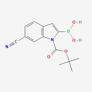 molecular formula C14H15BN2O4 B1519899 (1-(tert-Butoxycarbonyl)-6-cyano-1H-indol-2-yl)boronic acid CAS No. 913835-67-3