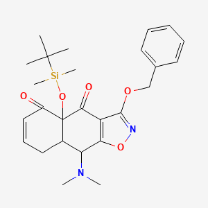 molecular formula C26H34N2O5Si B15198992 (4aS,8aS,9S)-4a-[tert-butyl(dimethyl)silyl]oxy-9-(dimethylamino)-3-phenylmethoxy-8a,9-dihydro-8H-benzo[f][1,2]benzoxazole-4,5-dione 