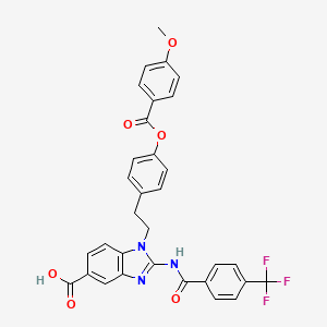 1-[2-[4-[(4-Methoxyphenyl)-oxomethoxy]phenyl]ethyl]-2-[[oxo-[4-(trifluoromethyl)phenyl]methyl]amino]-5-benzimidazolecarboxylic acid