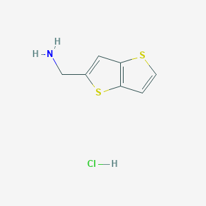 molecular formula C7H8ClNS2 B1519904 2-(Aminomethyl)thieno[3,2-b]thiophene hydrochloride CAS No. 1172699-35-2