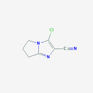 molecular formula C7H6ClN3 B15199059 3-Chloro-6,7-dihydro-5H-pyrrolo[1,2-a]imidazole-2-carbonitrile 