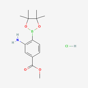 molecular formula C14H21BClNO4 B1519907 3-氨基-4-(4,4,5,5-四甲基-1,3,2-二氧杂硼环-2-基)苯甲酸甲酯盐酸盐 CAS No. 850567-49-6