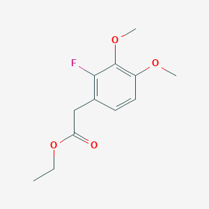 molecular formula C12H15FO4 B15199077 Benzeneacetic acid, 2-fluoro-3,4-dimethoxy-, ethyl ester 