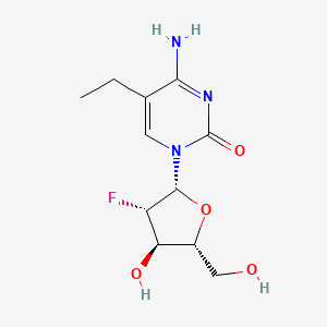 molecular formula C11H16FN3O4 B15199103 1-(2-Deoxy-2-fluoro-beta-D-arabinofuranosyl)-5-ethylcytosine CAS No. 95740-17-3